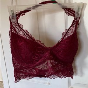 Burgundy lace  bralette